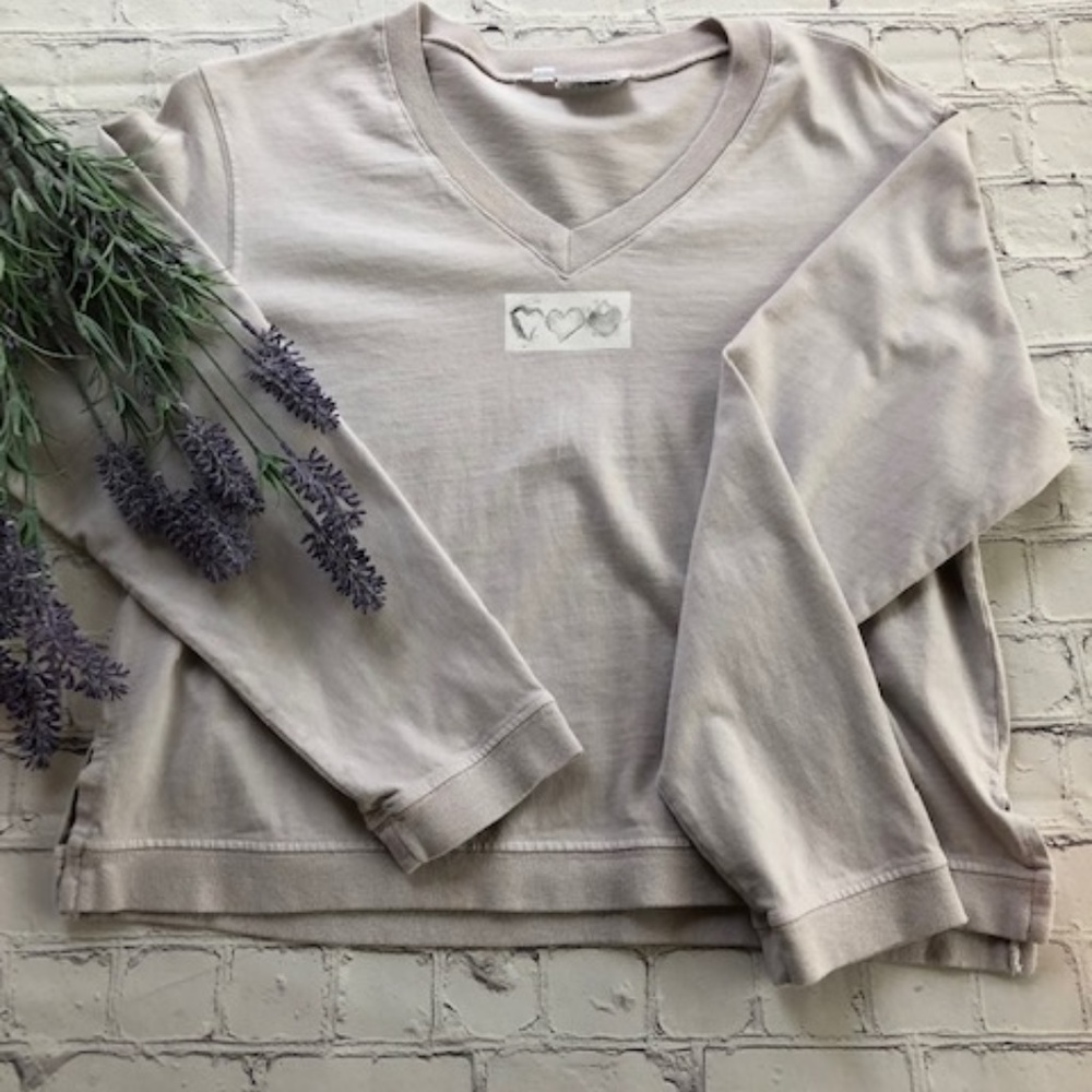 🍀EUC, Spirit Lightweight Cropped V-neck, Sz. S. Cute summer top